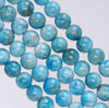 9MM Ocean Blue Apatite Gemstone Grade A Round Loose Beads 7.5 inch Half Strand (80003928-B104)