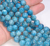 9MM Ocean Blue Apatite Gemstone Grade A Round Loose Beads 7.5 inch Half Strand (80003929-B104)