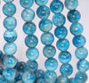 9MM Ocean Blue Apatite Gemstone Grade A Round Loose Beads 7.5 inch Half Strand (80003929-B104)