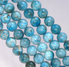 9-10MM Light Blue Apatite Gemstone Grade AB Round Loose Beads 7.5 inch Half Strand (80003934-B104)