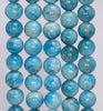 10-11MM Ocean Blue Apatite Gemstone Grade A Round Loose Beads 7.5 inch Half Strand (80003940-B104)