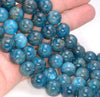 11MM Dark Blue Apatite Gemstone Grade A Round Loose Beads 7.5 inch Half Strand (80003943-B104)