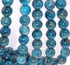 11-12MM Dark Blue Apatite Gemstone Grade A Round Loose Beads 7.5 inch Half Strand (80003950-B104)