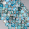 8MM White Blue Apatite Gemstone Round Loose Beads 7.5 inch Half Strand (80003983 H-B98)