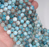 10MM White Blue Apatite Gemstone Round Loose Beads 7.5 inch Half Strand (80003985 H-B99)