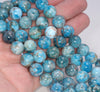 12MM White Blue Apatite Gemstone Round Loose Beads 15.5 inch Full Strand (80003987-B99)