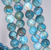 12MM White Blue Apatite Gemstone Round Loose Beads 15.5 inch Full Strand (80003987-B99)