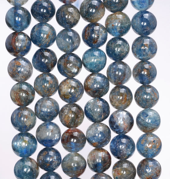 5-6MM Dark Blue Kyanite Gemstone Round Loose Beads 15.5 inch Full Strand (80004000-A174)