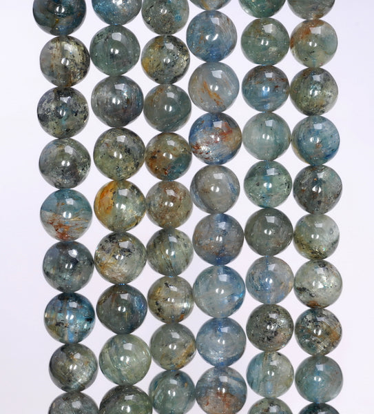 7MM Inclusion Kyanite Gemstone Round Loose Beads 15.5 inch Full Strand (80004008-A174)