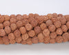 6-7MM Natural Rudraksha Bodhi Seed Round Loose Beads 24 inch (80004029-W11)