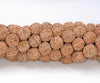 9MM Natural Rudraksha Bodhi Seed Round Loose Beads 21 inch (80004031-W11)