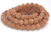 11MM Natural Rudraksha Bodhi Seed Round Loose Beads 42 inch (80004035-W12)