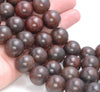 18MM Dark Red Sandalwood Round Loose Beads 8 inch (80004037-W11)