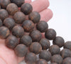 15-16MM Matte Vietnam Aquilaria Eaglewood Round Loose Beads 8 inch (80004039-W11)