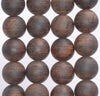 15-16MM Matte Vietnam Aquilaria Eaglewood Round Loose Beads 8 inch (80004039-W11)