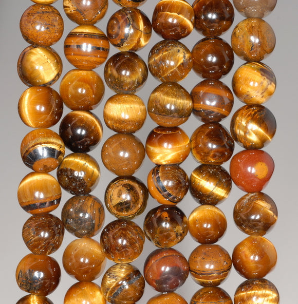 6MM Tiger Eye Gemstone Grade AB Round Loose Beads 15 inch Full Strand (80004042-B107)