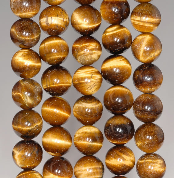 8MM Tiger Eye Gemstone Grade A Round Loose Beads 15.5 inch Full Strand (80004044-B107)