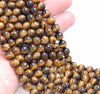 8MM Tiger Eye Gemstone Grade AB Round Loose Beads 15.5 inch Full Strand (80004045-B107)