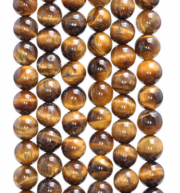 8MM Tiger Eye Gemstone Grade AB Round Loose Beads 15.5 inch Full Strand (80004045-B107)