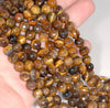 8MM Tiger Eye Gemstone Grade B Faceted Round Loose Beads 7.5 inch Half Strand (80004049 H-B107)