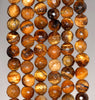 8MM Tiger Eye Gemstone Grade B Faceted Round Loose Beads 7.5 inch Half Strand (80004049 H-B107)