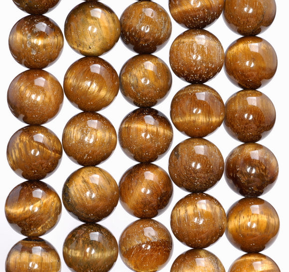 12MM Tiger Eye Gemstone Grade AB Round Loose Beads 15.5 inch Full Strand (80004056-B108)