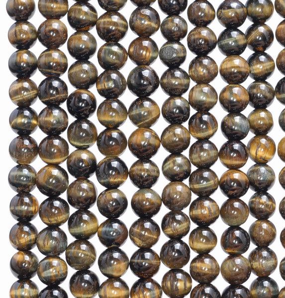 6MM Tiger Eye Gemstone Grade A Round Loose Beads 15 inch Full Strand (80004058-B108)