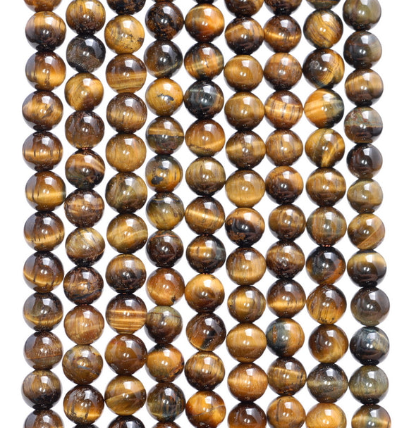 6MM Tiger Eye Gemstone Grade A Round Loose Beads 15 inch Full Strand (80004059-B108)