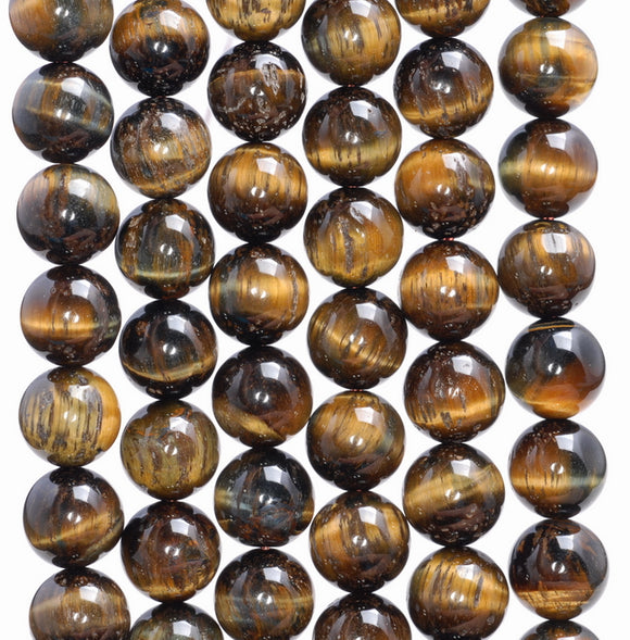 8MM Tiger Eye Gemstone Grade AB Round Loose Beads 15.5 inch Full Strand (80004062-B108)