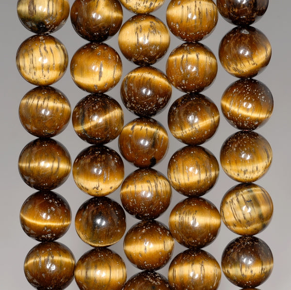 10MM Tiger Eye Gemstone Grade A Round Loose Beads 15.5 inch Full Strand (80004064-B108)