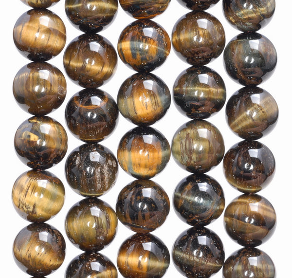 10MM Tiger Eye Gemstone Grade A Round Loose Beads 15.5 inch Full Strand (80004066-B108)