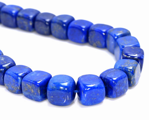 8-9MM Lapis Lazuli Gemstone Grade AAA Cube Loose Beads 7 inch Half Strand (80004067-B106)