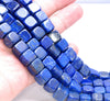 9-10MM Lapis Lazuli Gemstone Grade AAA Cube Loose Beads 7 inch Half Strand (80004069-B106)