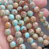 10MM Blue Brown Imperial Jasper Gemstone Round Loose Beads 15.5 inch Full Strand (80004089-B109)