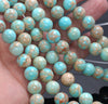 10MM Turquoise Blue Imperial Jasper Gemstone Round Loose Beads 15.5 inch Full Strand (80004090-B109)