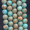 10MM Turquoise Blue Imperial Jasper Gemstone Round Loose Beads 15.5 inch Full Strand (80004090-B109)