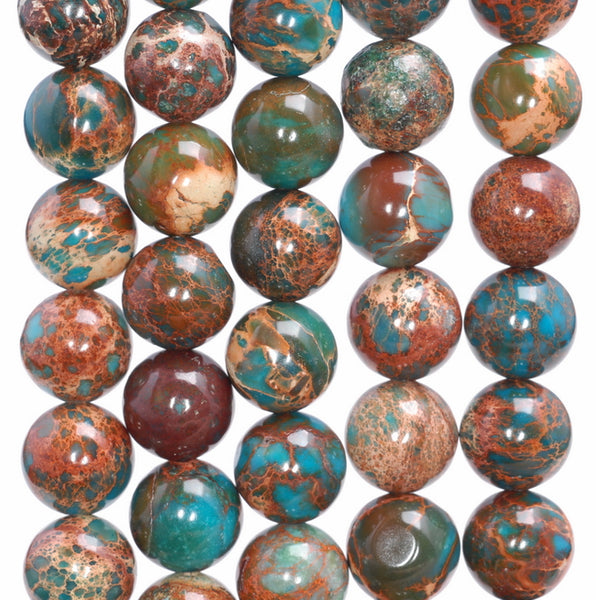 10MM Brown Imperial Jasper Gemstone Round Loose Beads 15.5 inch Full Strand (80004091-B109)