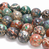 18MM Green Imperial Jasper Gemstone Round Loose Beads 7 inch Half Strand (80004094-B109)