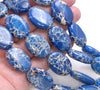 20X18MM Blue Imperial Jasper Gemstone Oval Loose Beads 7.5 inch Half Strand (80004095-B109)