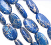 20X18MM Blue Imperial Jasper Gemstone Oval Loose Beads 7.5 inch Half Strand (80004095-B109)