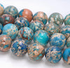 18MM Blue Imperial Jasper Gemstone Round Loose Beads 7.5 inch Half Strand (80004096-B109)