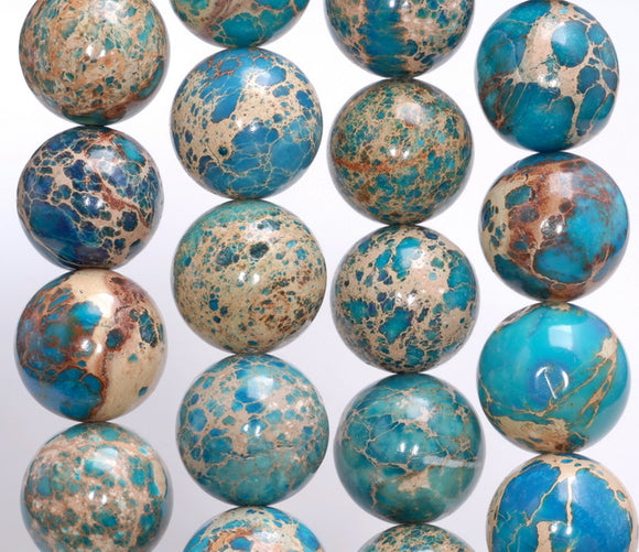 18MM Blue Imperial Jasper Gemstone Round Loose Beads 7.5 inch Half Strand (80004096-B109)