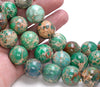 18MM Green Imperial Jasper Gemstone Round Loose Beads 7.5 inch Half Strand (80004097-B109)