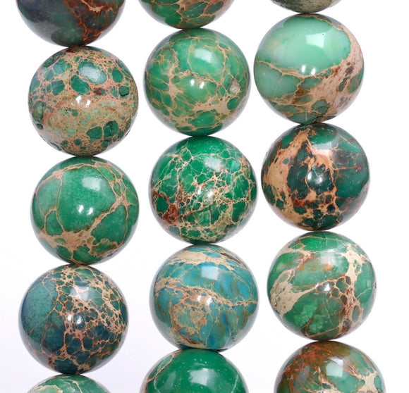 18MM Green Imperial Jasper Gemstone Round Loose Beads 7.5 inch Half Strand (80004097-B109)