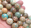 18MM Green Blue Imperial Jasper Gemstone Round Loose Beads 7.5 inch Half Strand (80004098-B109)