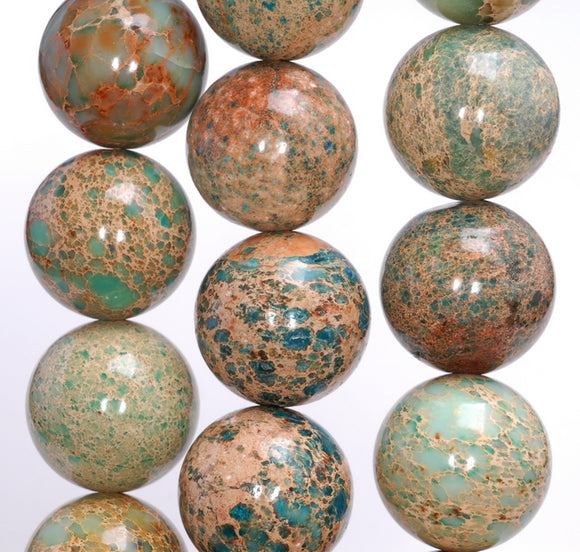 18MM Green Blue Imperial Jasper Gemstone Round Loose Beads 7.5 inch Half Strand (80004098-B109)