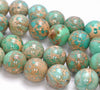 18MM Green Blue Imperial Jasper Gemstone Round Loose Beads 7 inch Half Strand (80004099-B109)