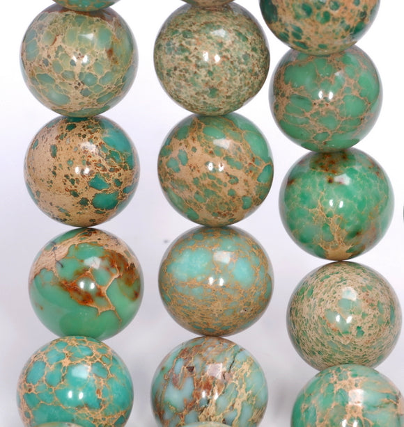 18MM Green Blue Imperial Jasper Gemstone Round Loose Beads 7 inch Half Strand (80004099-B109)