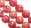 18MM Red Imperial Jasper Gemstone Round Loose Beads 7.5 inch Half Strand (80004100-B109)