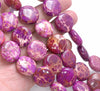 18MM Purple Imperial Jasper Gemstone Flat Round Loose Beads 7.5 inch Half Strand (80004101-B109)